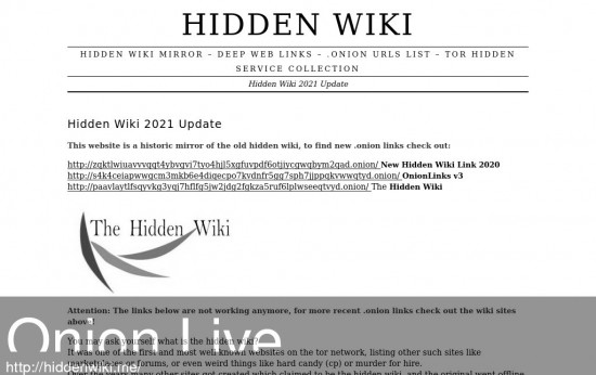 Hidden Wiki mirror 2019